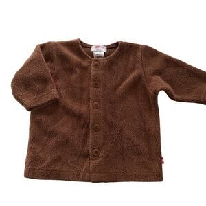 Zutano Baby Fuzzy Brown Button Front Jacket  0-6 months
